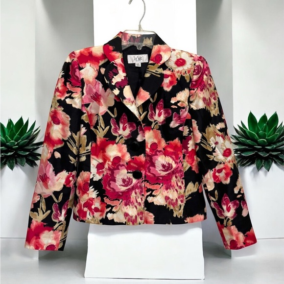 Le Suit Jackets & Blazers - Le Suit Petite Vibrant Three Button Floral Blazer Suit Jacket size 2P
